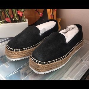 NEW!! Black Suede Platform Espadrilles